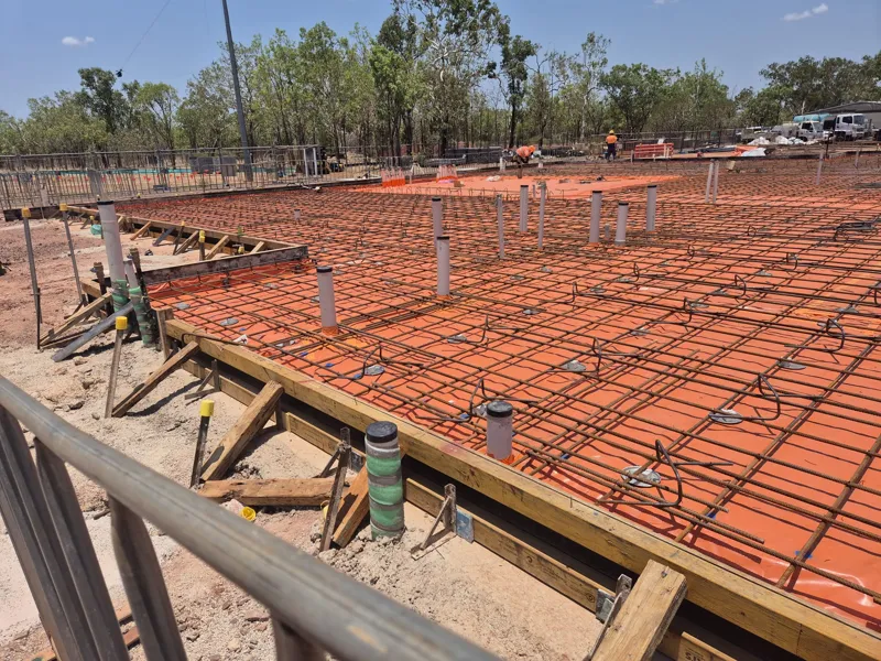 Large slab rebar formwork