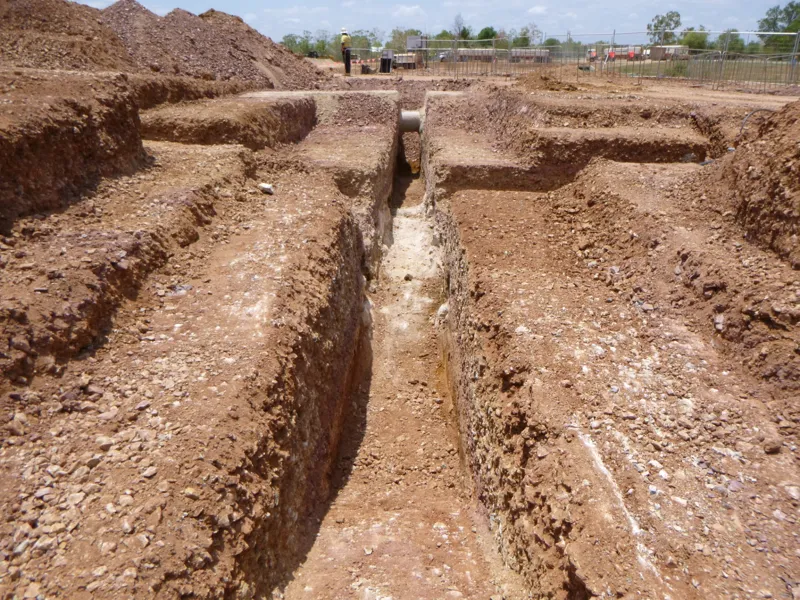 Trench network pipe crossing