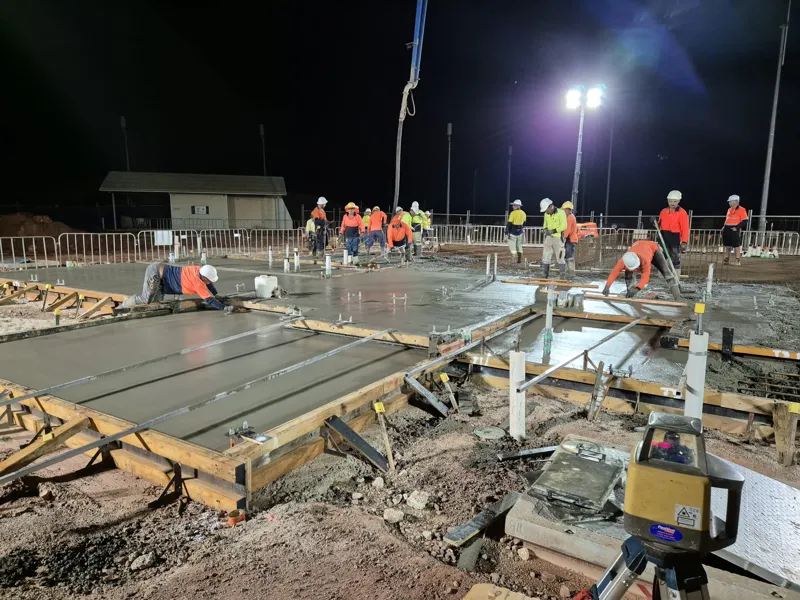 Night slab pour pump